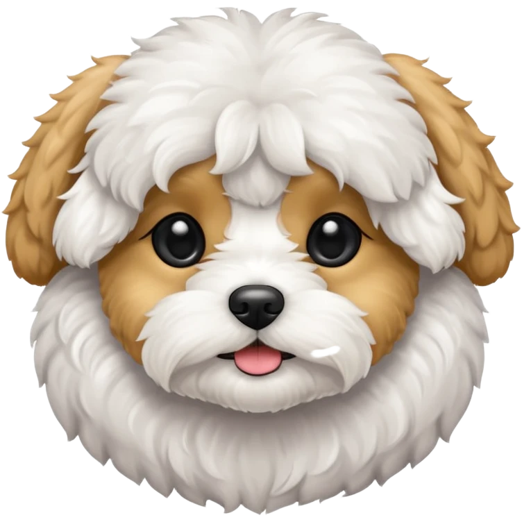 Maltipoo dog longer ears and black eyes emoji