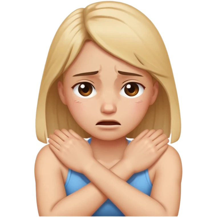 arms crossed holding neck crying girl emoji