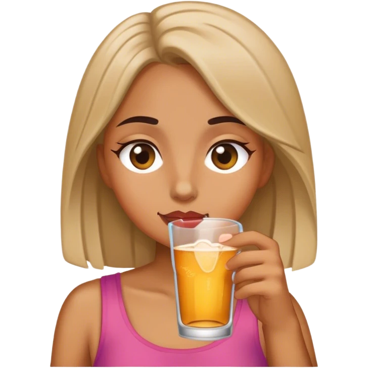 A girl drink emoji