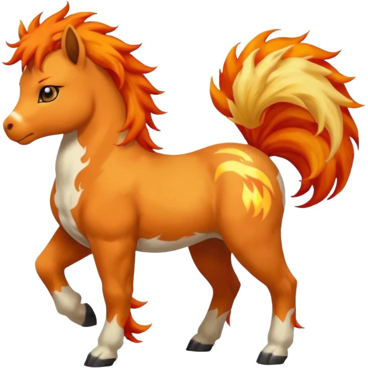 Growlithe-Aracanine-Ponyta-Rapidash-fusion (full body) emoji
