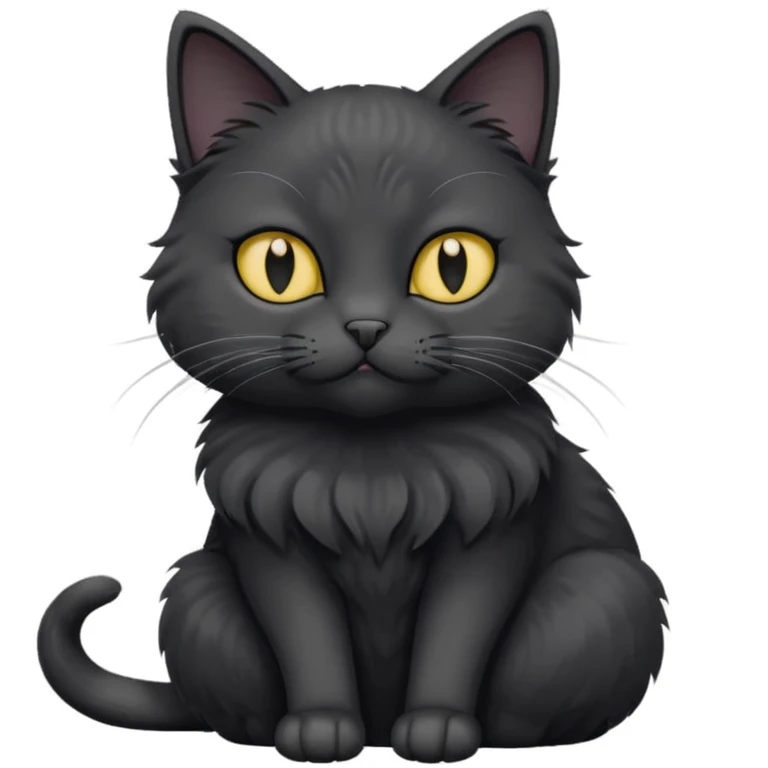 Black cat with white chest emoji
