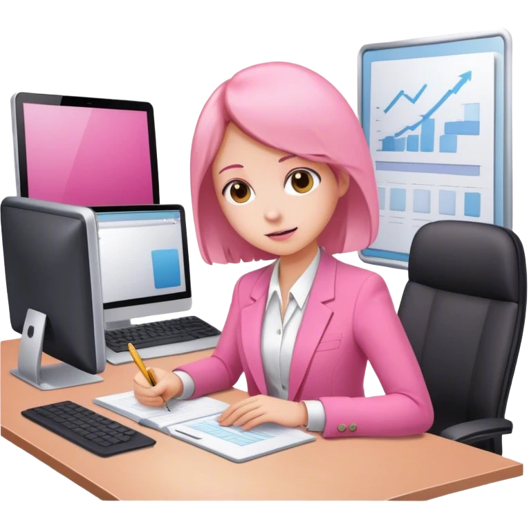 pink efficiency work emoji