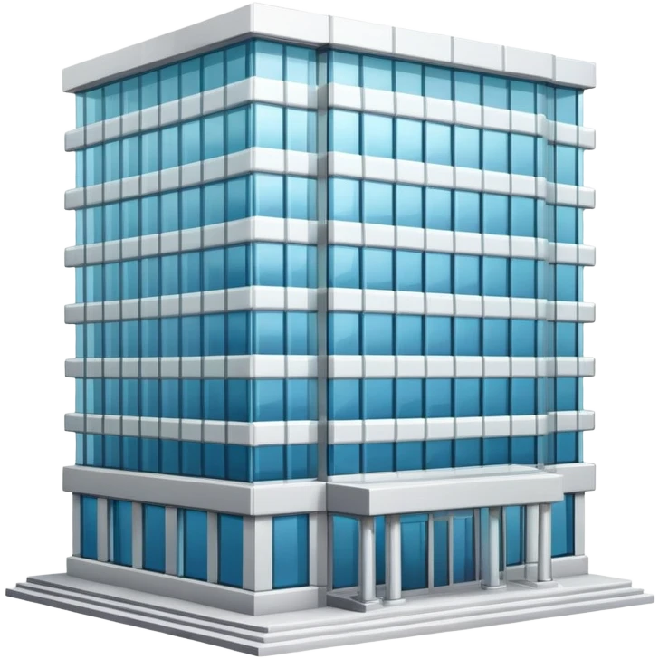 generate realistic detailed bank glass building in 3d style emoji
