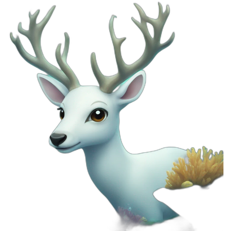 white deer under the sea emoji