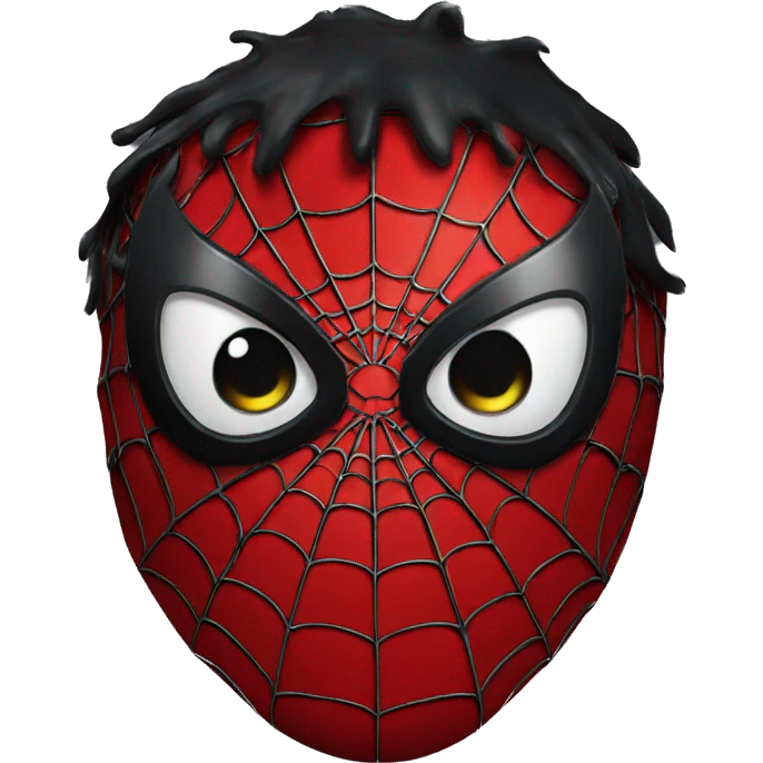 black spider man face mask emoji