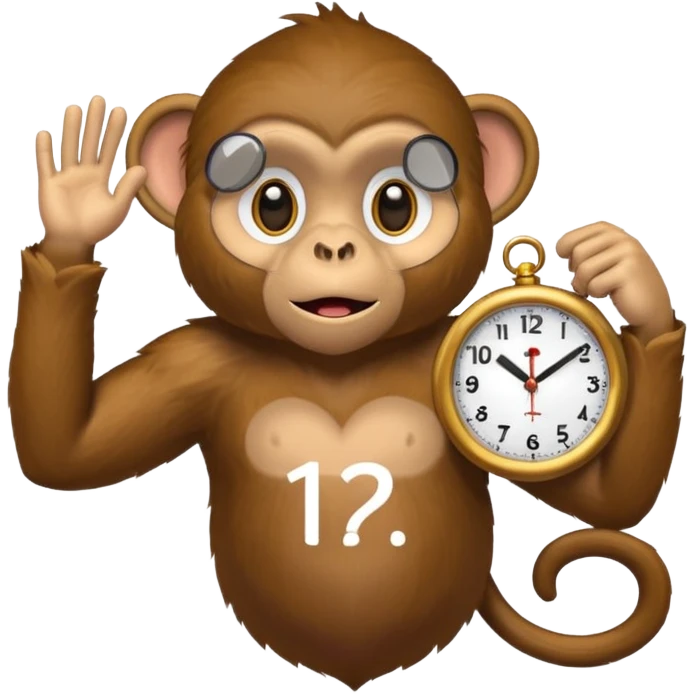Emoji de mono diciendo tenes hora? emoji