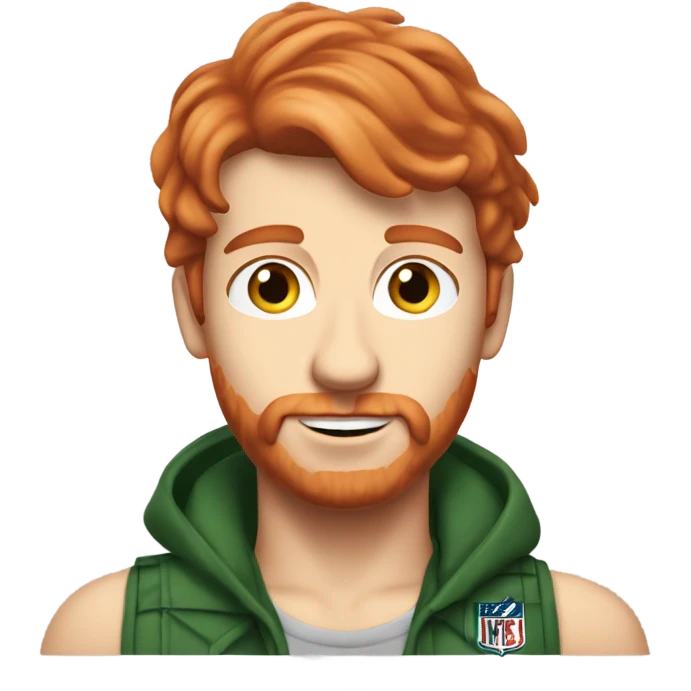 A short hair redhead man that’s says Jets suck ￼ emoji
