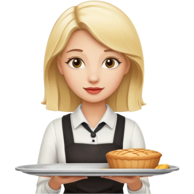 blonde Cafe waiter woman with tray emoji