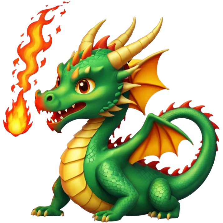 The dragon is breathing fire. emoji