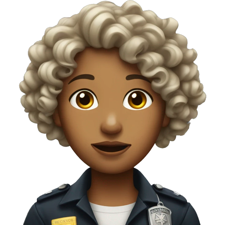 curly hair girl getting arrested emoji