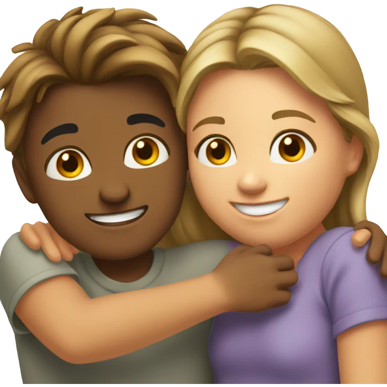 Girl and boy hugging emoji