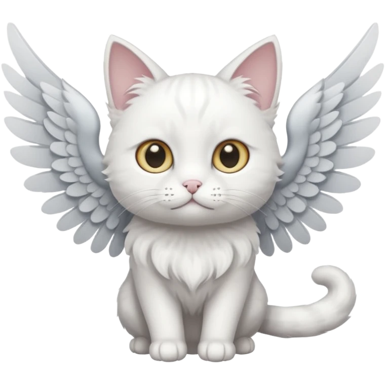a white cat with wings emoji