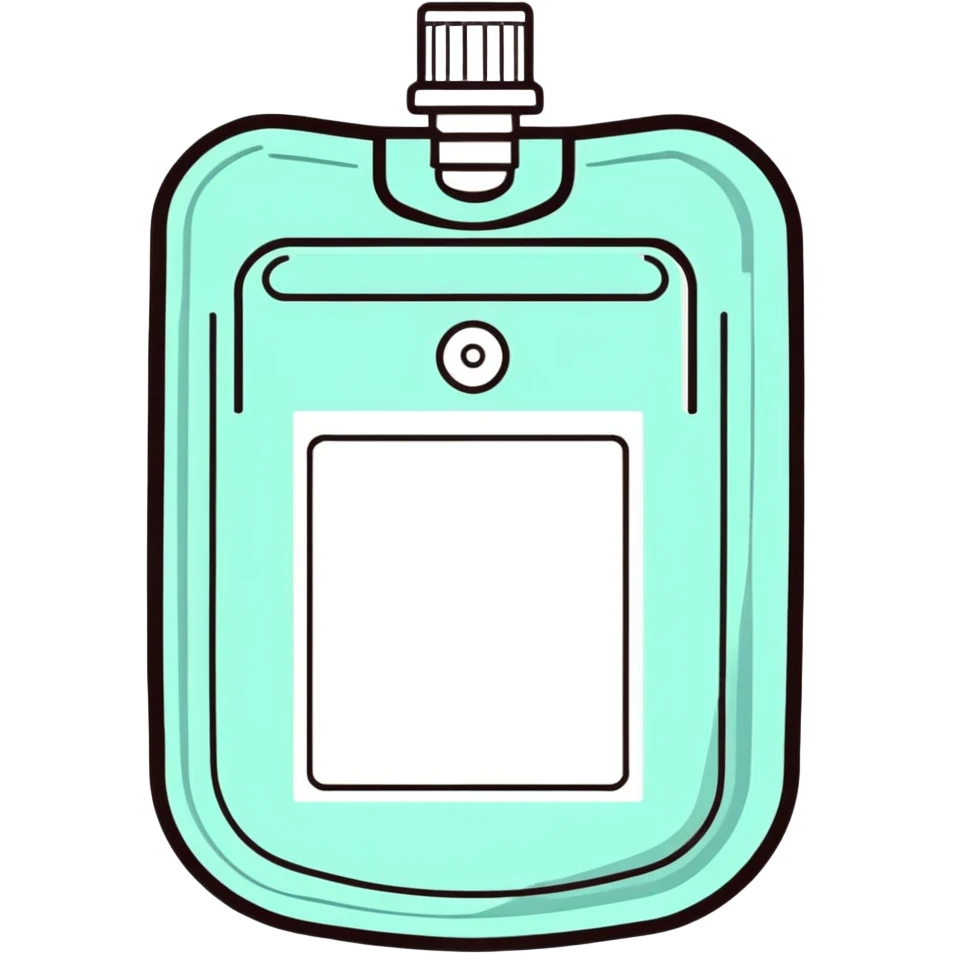 Hospital Intravenous fluid bag filled with 500ml, pharmacy label emoji