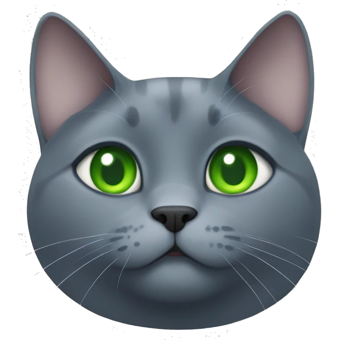 chubby russian blue cat with green eyes emoji