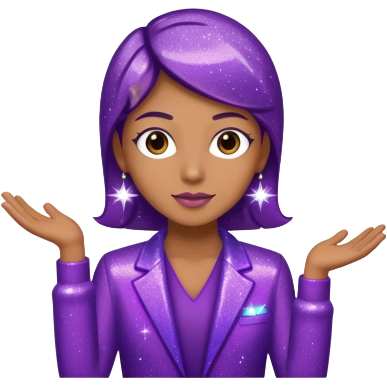 supervisor wearing glitter purple glittery clothes emoji