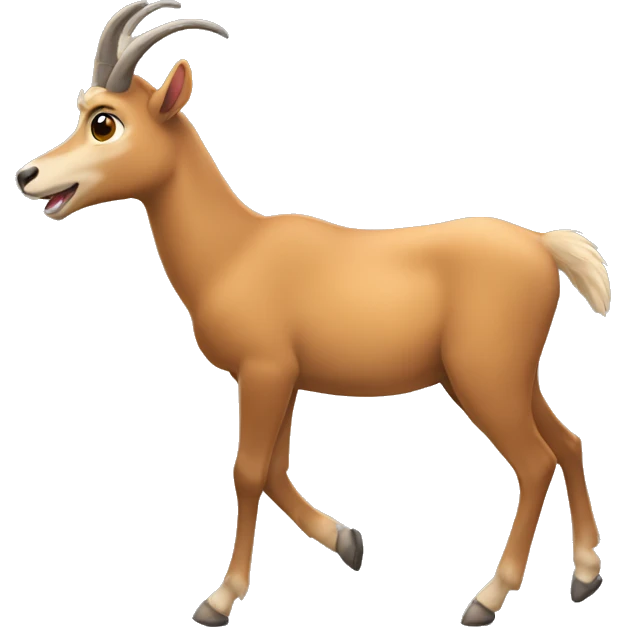 happy smiling brown chamois left hoof up emoji