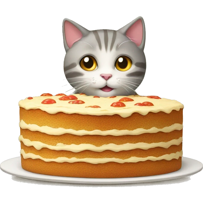 gatto che mangia una torta emoji