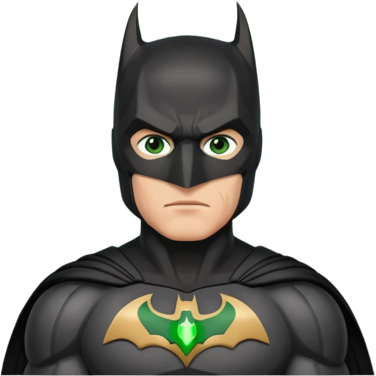 Batman con traje del caballero oscuro pero con ojos verdes  emoji
