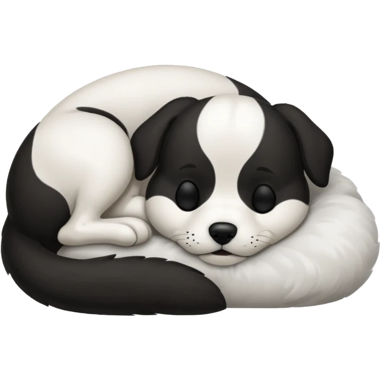 Dog blac and white sleep emoji
