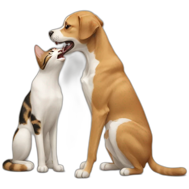 Cat eating dog emoji