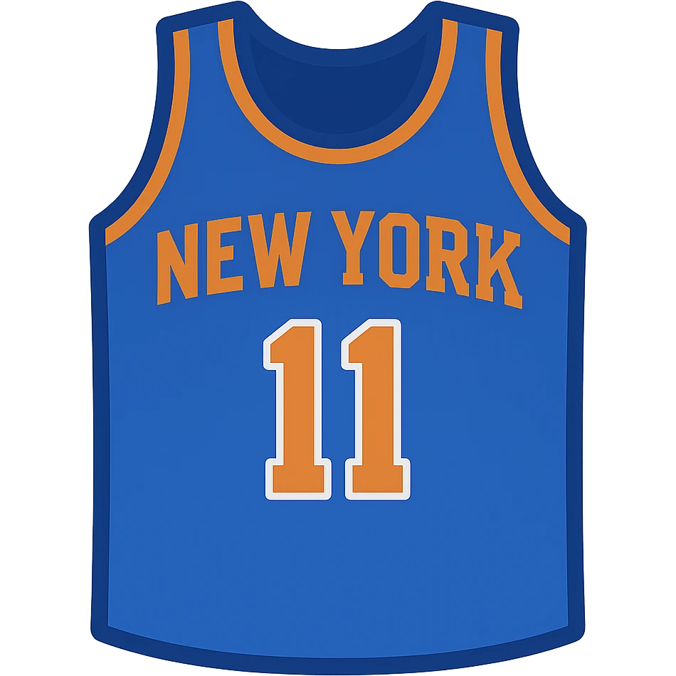 new york knicks basketball jersey featuring the number 11, google emoji style emoji