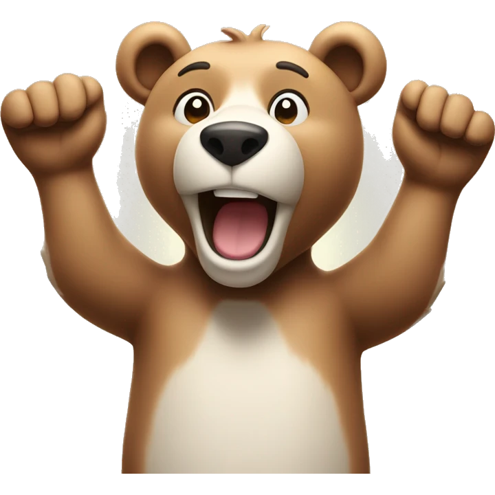 Happy bear with paws up  emoji