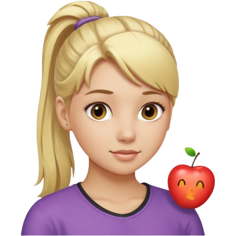 blonde girl pony tail emoji
