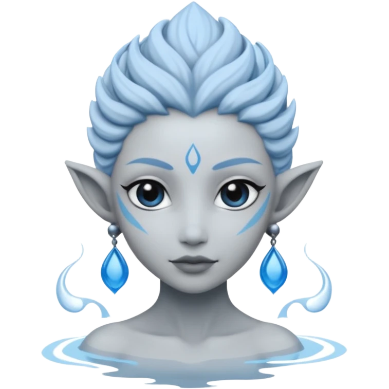 Genasi de agua dnd estilo blanco y negro dibujo emoji