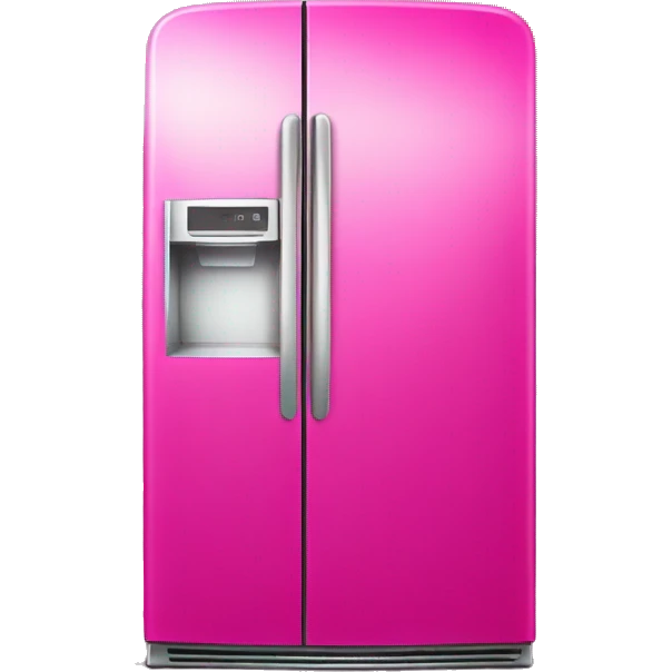 Realistic modern metallic hot pink fridge isolated.  emoji