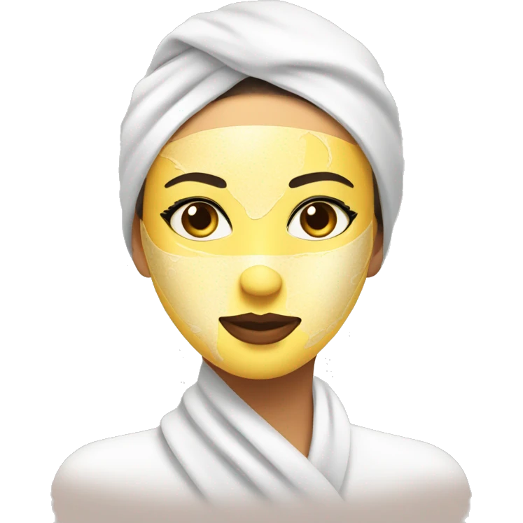 Lady with face mask spa beauty full face relaxing emoji