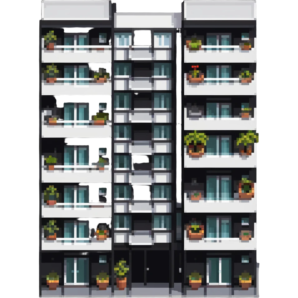 modern apartment with balconies emoji