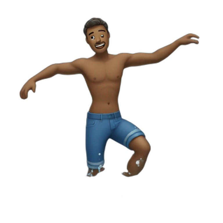 Homme qui danse dans l'eau emoji