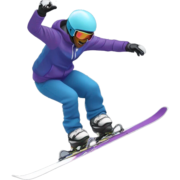 freestyle skier doing a trick on rail emoji