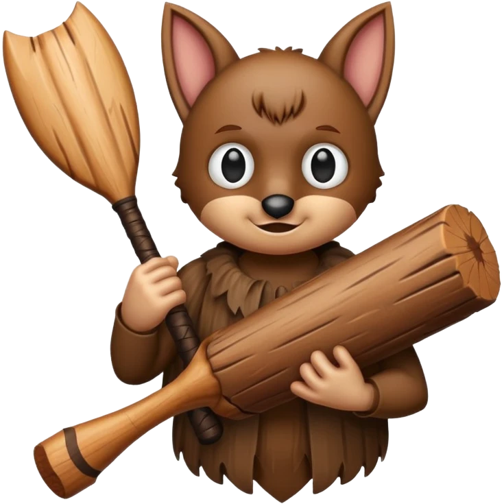 Log holding a bat emoji