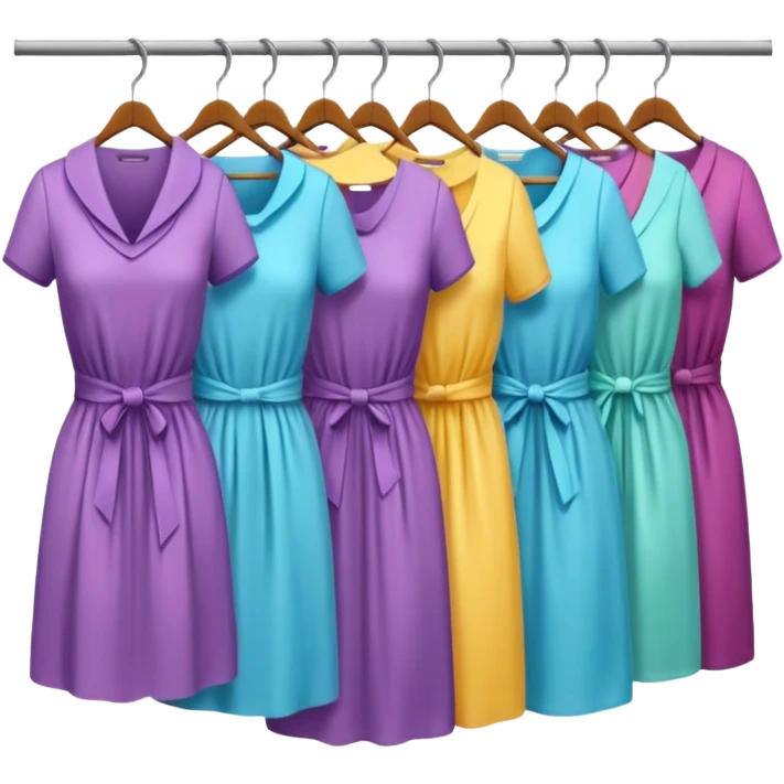 Clothing Store – racks of folded shirts and hanging dresses.

 emoji