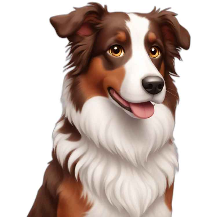 Red merle border collie emoji