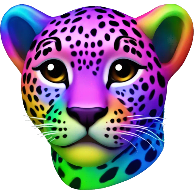 neon rainbow leopard cub emoji