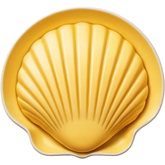 butter in the shape of a shell on a white vintage plate emoji