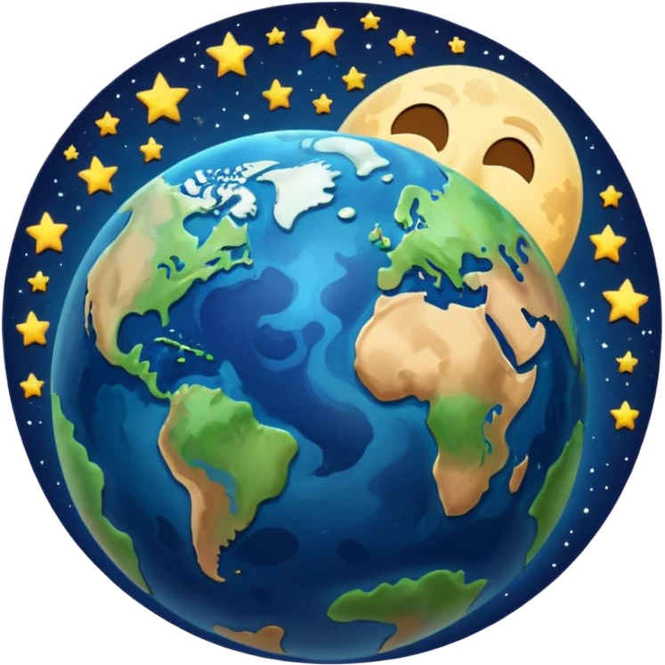 earth and the moon add stars make it less reallistic emoji