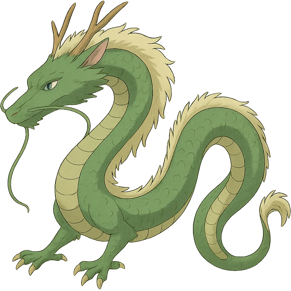 green dragon in ghibli style emoji