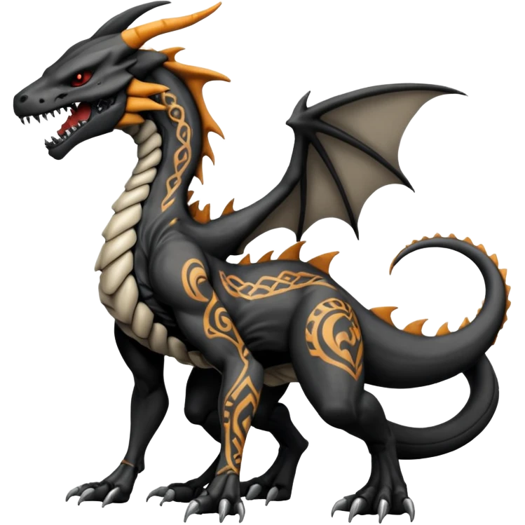  Venom-Protogen-Marowak-Charizard-Xenomorph-hybrid-fantasy-creature (full body) with tribal tattoos emoji