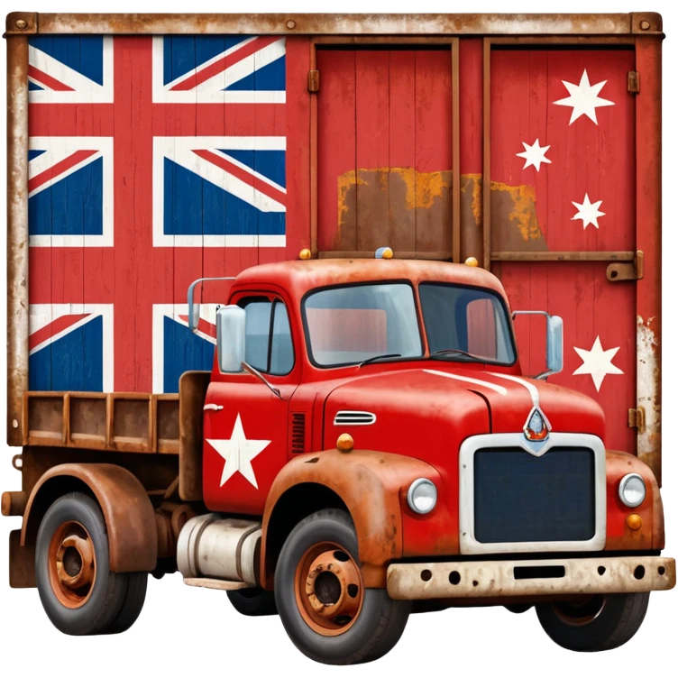 Old Mack truck with Australian flag  printed only on the door emoji