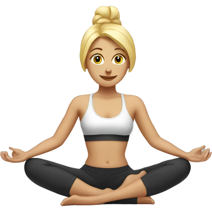 Blonde lady doing yoga emoji