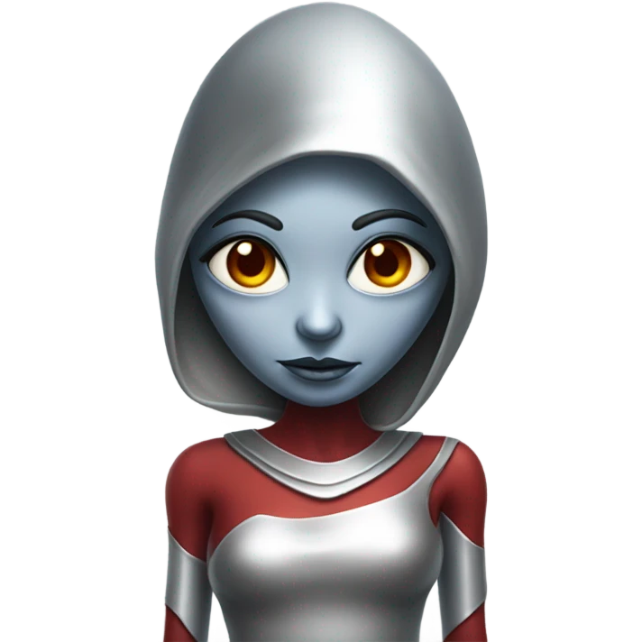 alien red female in silver dress emoji