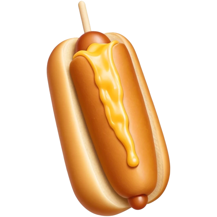 Korean corn dog with cheese stretching out emoji