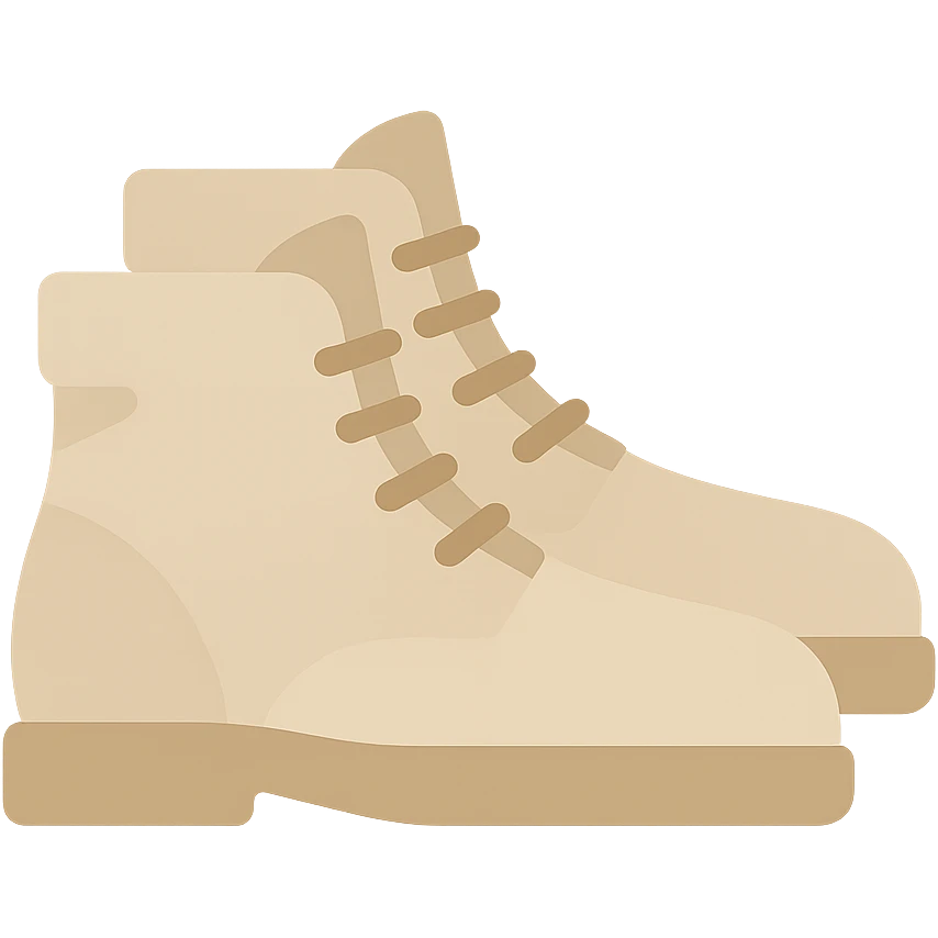 beige hiking boots, flat vector  emoji