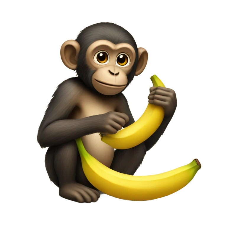 Monkey eating banana emoji