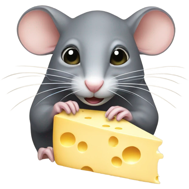 rat eating cheese emoji