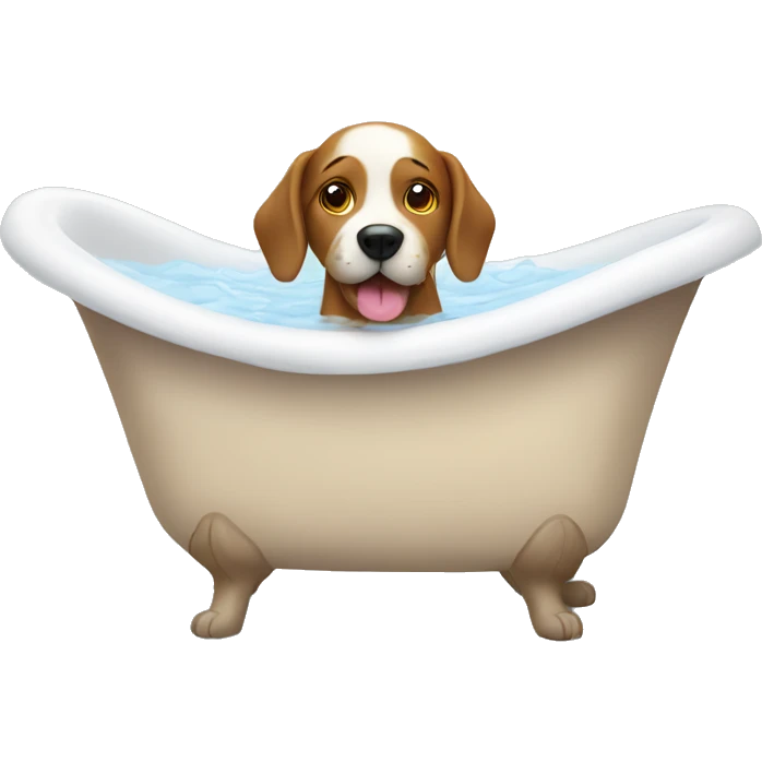 dog in a bath emoji
