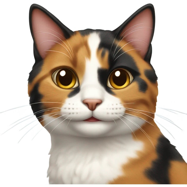 Calico cat smiling  emoji